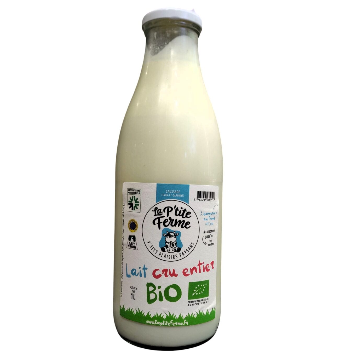 LAIT DE VACHE Cru Entier BIO 1l
