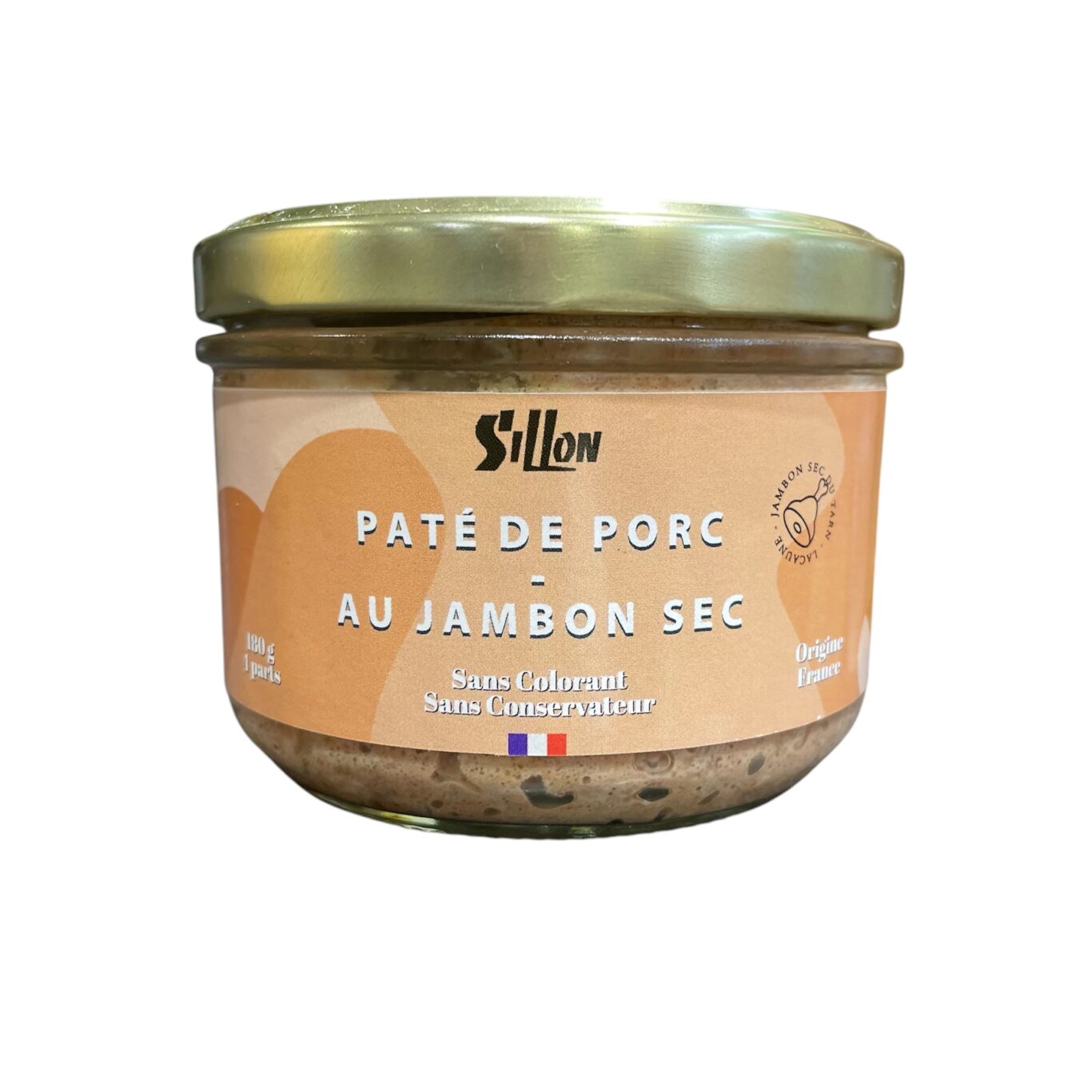 PATÉ DE PORC AU JAMBON SEC 180g