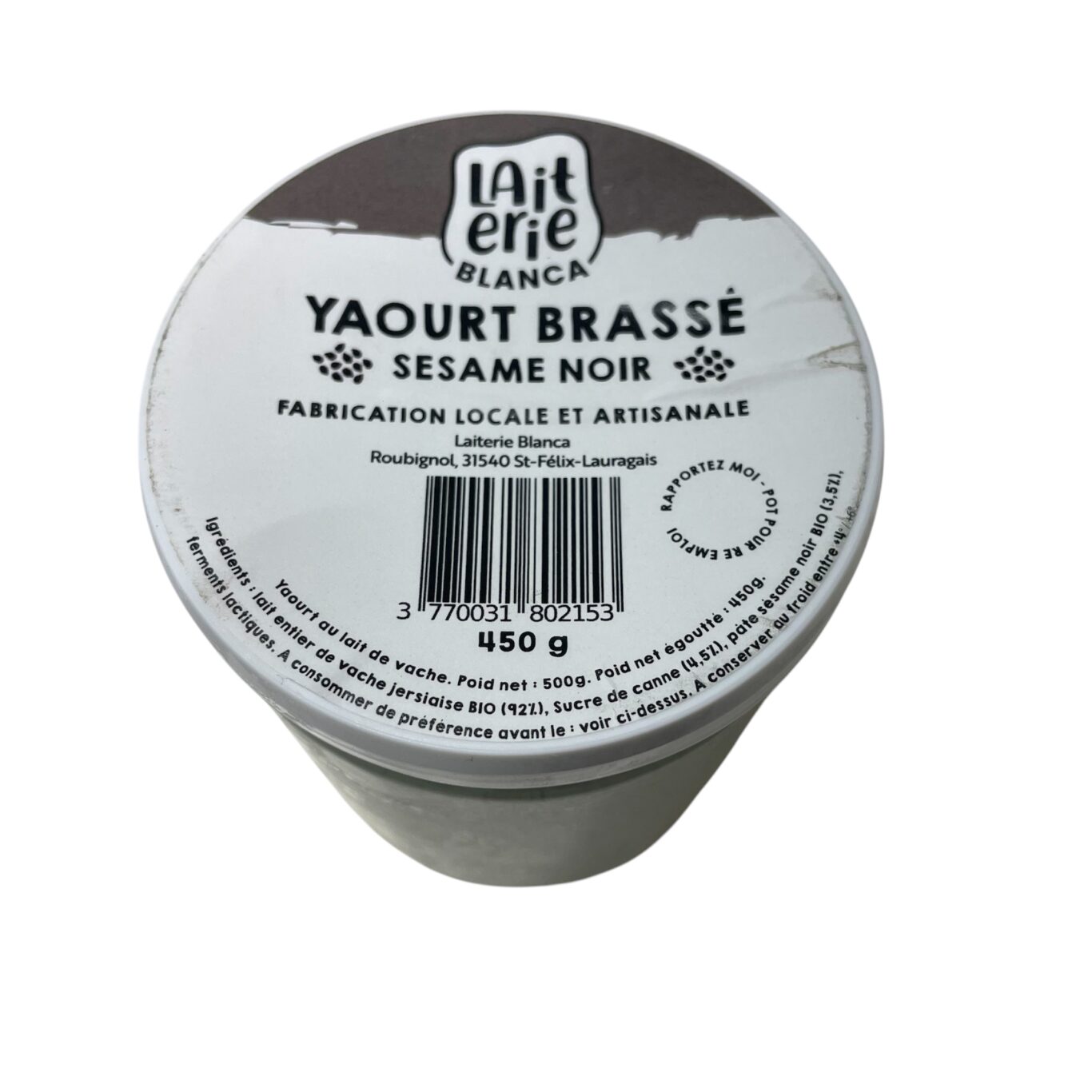 YAOURT BRASSÉ SÉSAME NOIR 450g